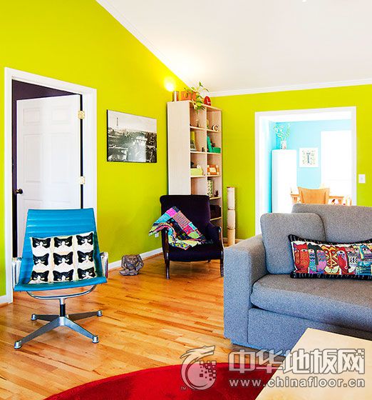 田园风格客厅原木地板家装效果图   浅色实木地板图片