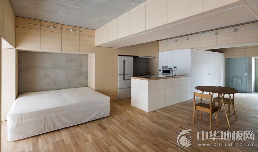 现代清新风格客厅原木地板效果图    深浅拼色木地板图片